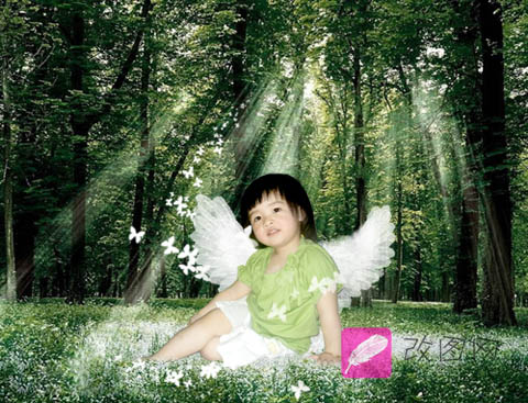 Photoshop合成梦幻森林里的小天使