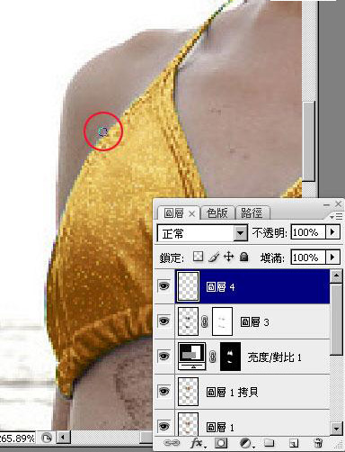 Photoshop调出性感的金色比基尼