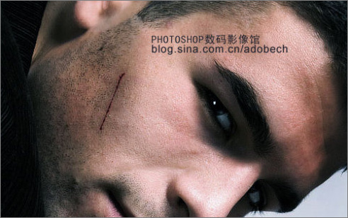 Photoshop制作人物面部伤口缝合的标签