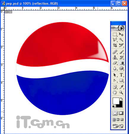 Photoshop钢笔工具绘画百事可乐标志