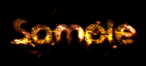 Photohosp制作火焰形成的文字