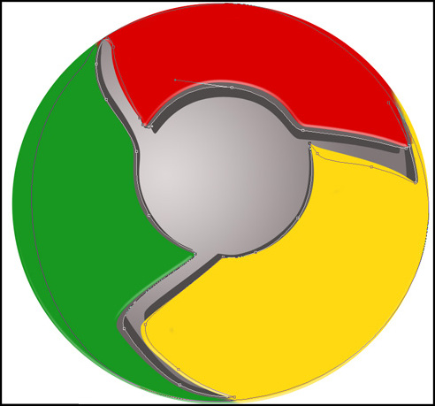 绘制Google Chrome浏览器LOGO