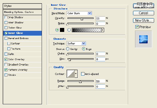 Photoshop制作蓝色冷光文字